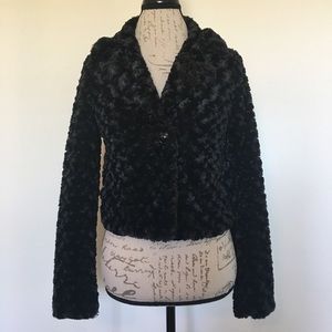 NWOT Candie’s Black Faux Fur Jacket Size Small